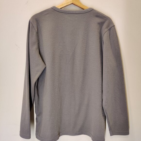 2 Pack Men's Long Sleeve Henley Shirts | Large | Cloudveil | Gray & Blue - Picture 6 of 9